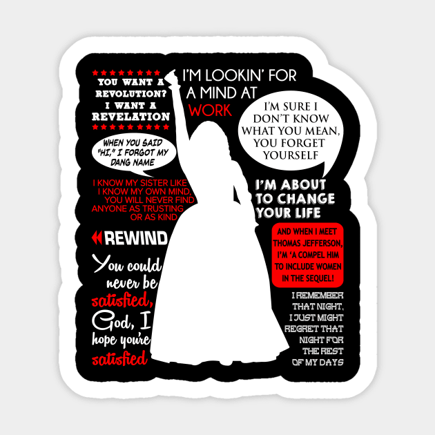 Angelica Schuyler Quotes - Hamilton Sticker by ivyarchive